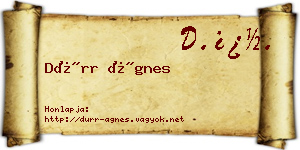Dürr Ágnes névjegykártya