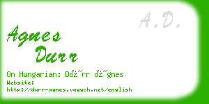 agnes durr business card